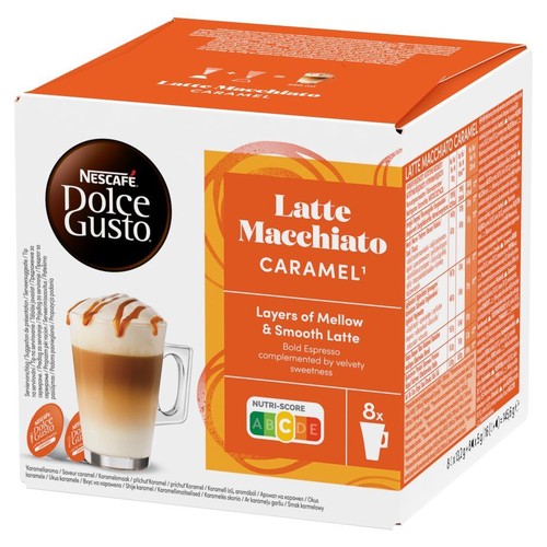 Kapsułki Dolce Gusto Latte Macchiato o smaku karmelowym Nescafe 16 kapsułek