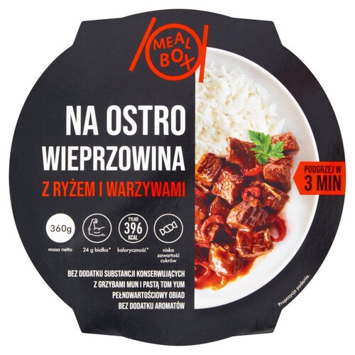 Wieprzowina z warzywami i ryżem na ostro Meal Box 360 g