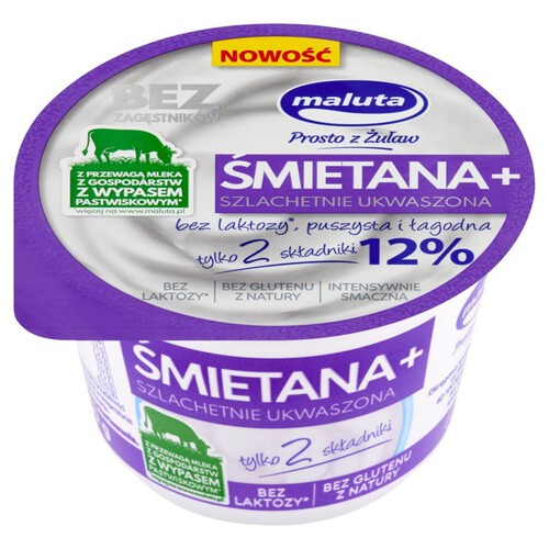 Śmietana ukwaszona 12% bez laktozy Maluta 200 g