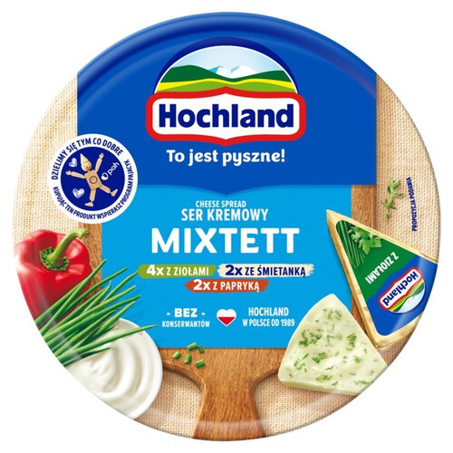 Ser kremowy topiony mix ziół papryki i śmietanki Hochland 180 g
