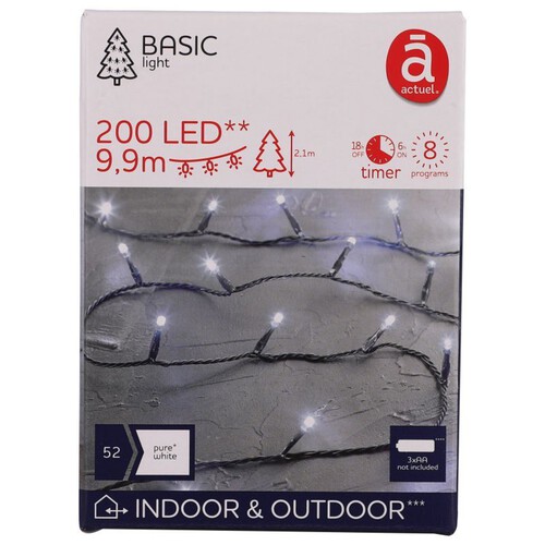 Lampki choinkowe 200 LED czysta biel 9,9 m  Actuel 1 sztuka