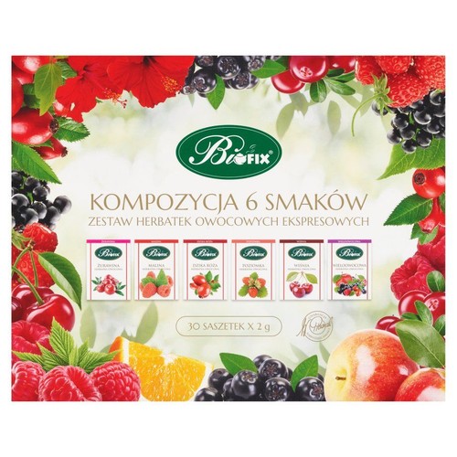 Kompozycja 6 herbatek owocowych  BiFix 30 torebek