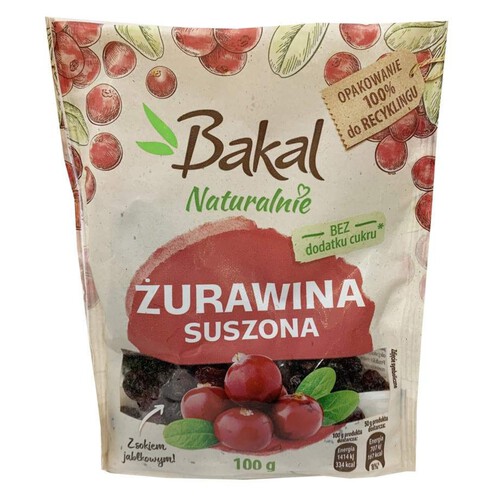 Naturalnie żurawina suszona Bakal 100 g