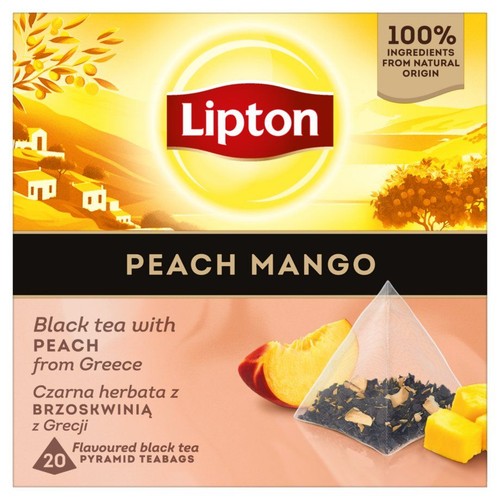 Herbata czarna o smaku brzoskwini i mango Lipton 20 torebek
