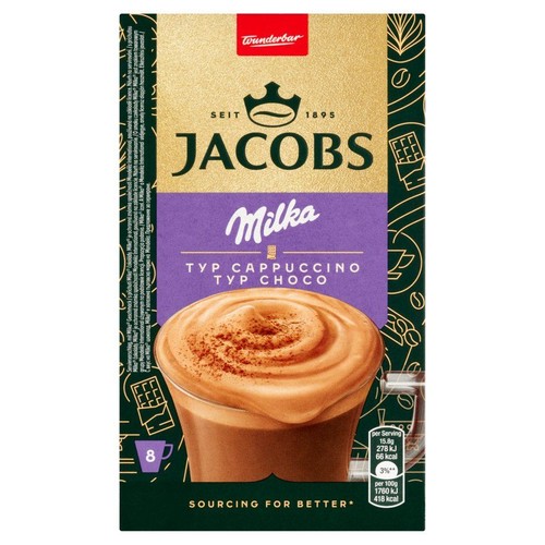 Cappuccino o smaku czekolady Milka Jacobs 8 x 15,8 g