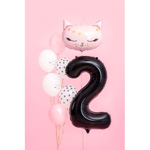 Balon foliowy Cyfra "2" czarny 86cm Party Deco 1 sztuka