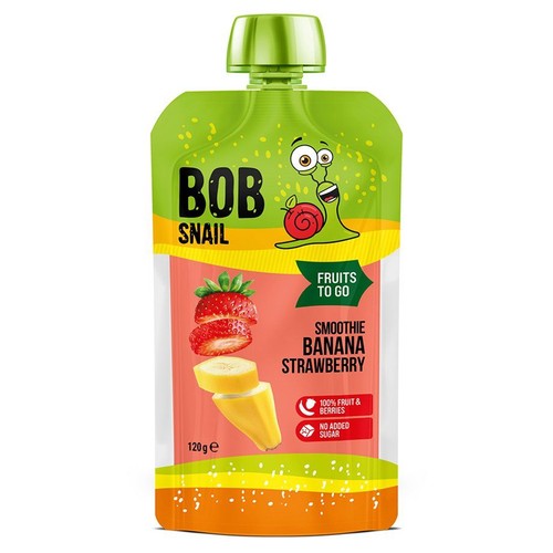 Smoothie bananowo-truskawkowe bez dodatku cukru Bob Snail 120 g