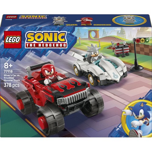 Sonic the Hedgehog™ Silver w samochodzie kontra Knuckles w monster trucku 77118 LEGO 1 sztuka