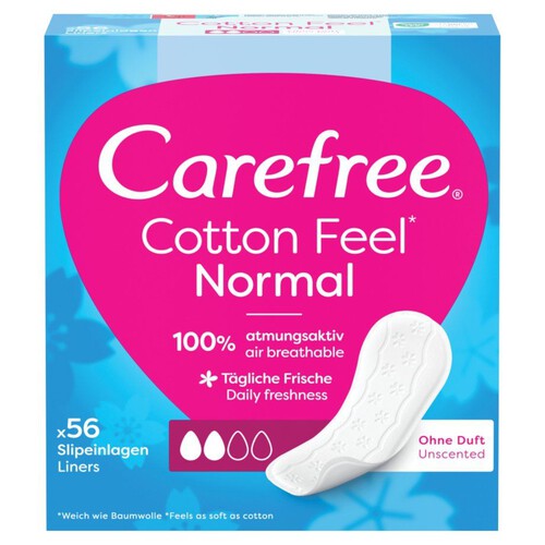 Cotton Feel Normal Wkładki higieniczne nieperfumowane Carefree 56 sztuk