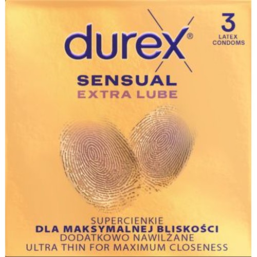 Prezerwatywy Sensual Extra Lubricated   Durex 3 sztuki