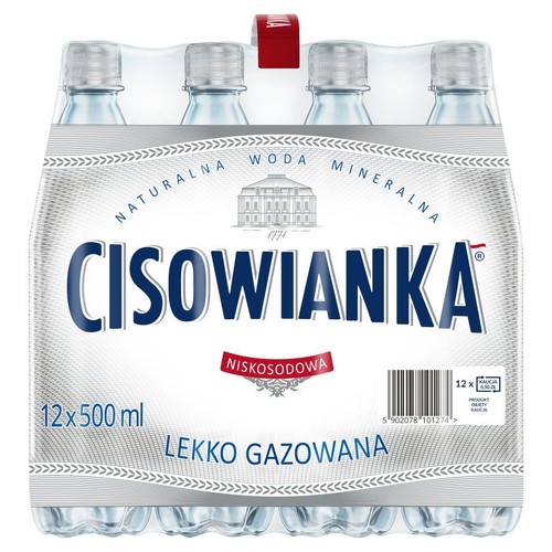 Naturalna woda mineralna lekko gazowana Cisowianka 12 x 500 ml