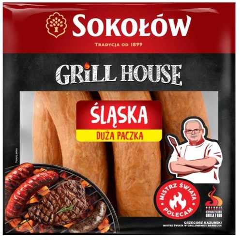 Kiełbasa śląska duża paczka Grill House Sokołów na wagę ok. 1,2 kg