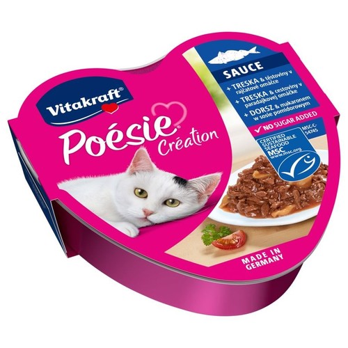 Karma mokra dla kotów z dorszem z makaronem Poesie 85 g