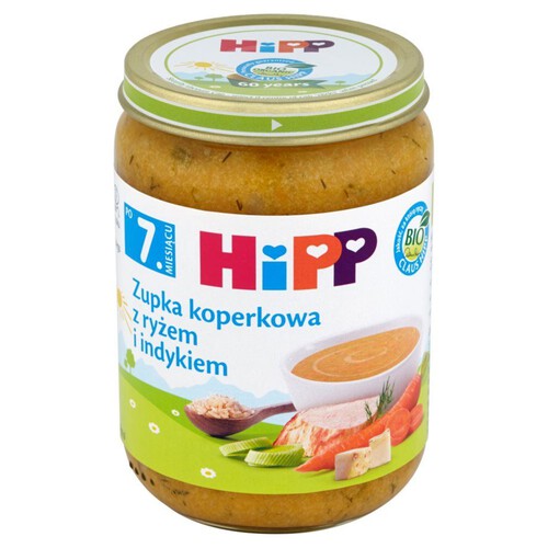 Zupka koperkowa z ryżem i indykiem dla niemowląt HiPP 190 g