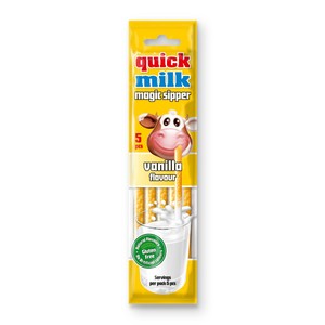 Słomki smakowe do mleka o smaku waniliowym Quick Milk 5 x 6 g