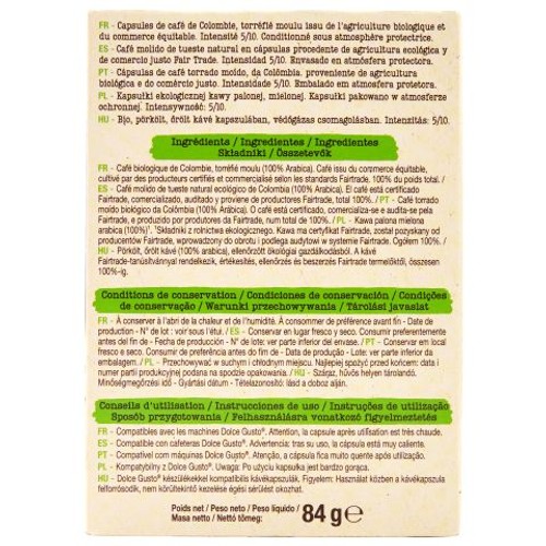 BIO Kawa w kapsułach Colombie Auchan 12 kapsułek