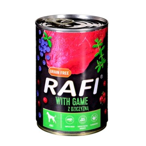 Karma mokra dla psów z dziczyzną   Rafi 400 g