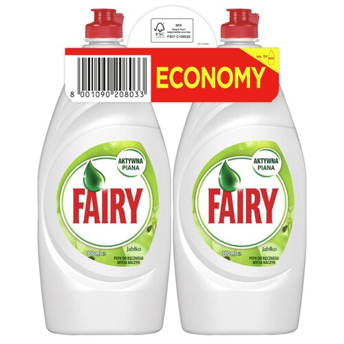 Apple płyn do mycia naczyń o zapachu jabłkowym 2 x 900 ml FAIRY 1,8 l