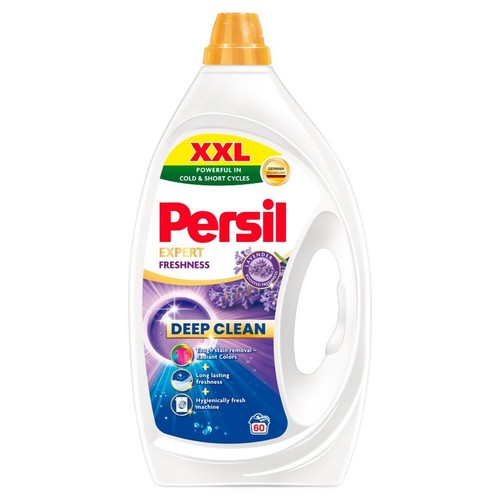 Duże opakowanie płynu Persil Expert Freshness, 60 prań. Usuwa trudne plamy, chroni kolory, niemiecka jakość.