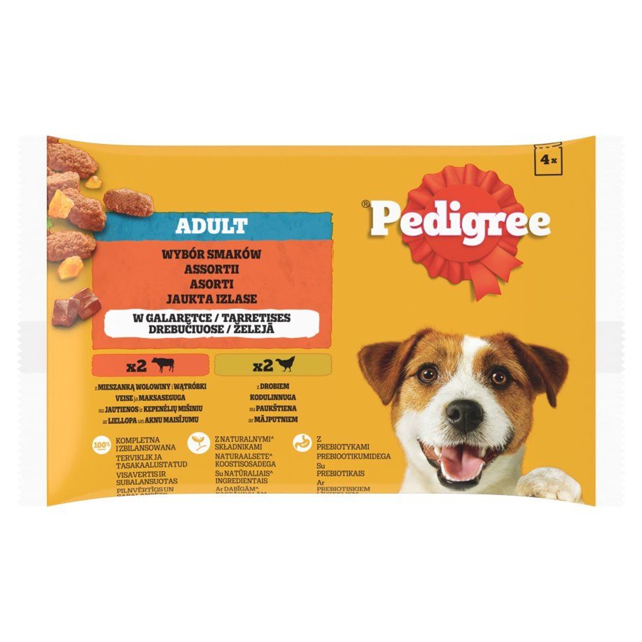 Mokra karma wołowina/drób dla dorosłych psów  Pedigree 4 x 100 g