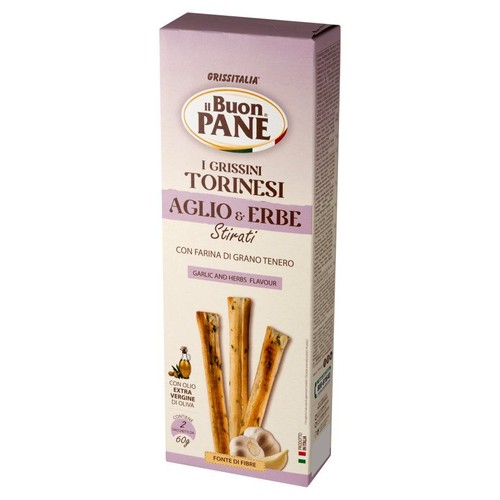 Paluszki grissini z oliwą z oliwek, ziołami i czosnkiem Il Buon Pane 120 g