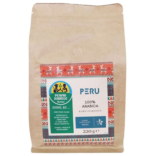 Kawa ziarnista 100% Arabica Peru Pewni Dobrego 220 g