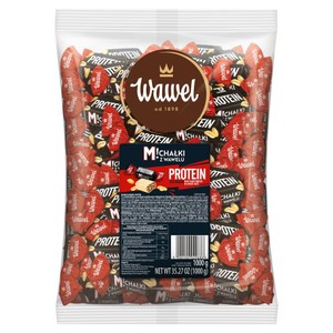 Cukierki białkowe Michałki z orzeszkami arachidowymi w białej polewie Wawel 1 kg