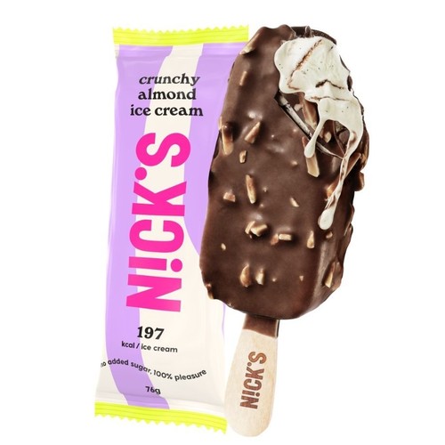 Lody Crunchy Almond bez cukru Nick's 90 ml