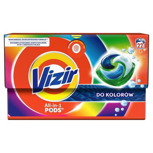 Kapsułki do prania kolorów All-in-1 Pods Vizir 22 kapsułki