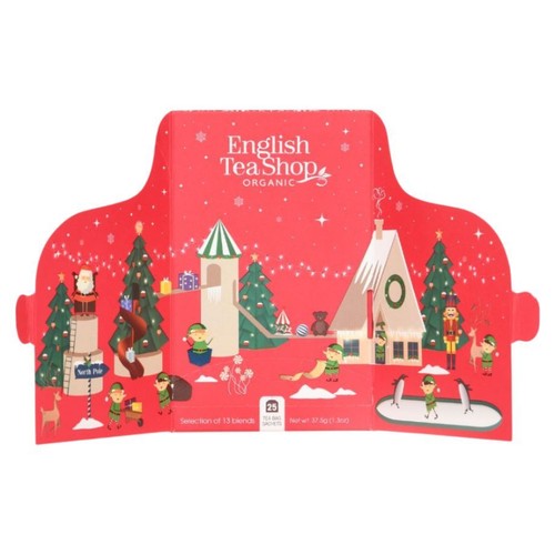 BIO Czerwony kalendarz adwentowy z herbatą English Tea Shop 25 torebek
