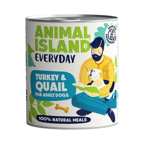 Karma mokra dla psów indyk & przepiórka  Animal Island 800 g