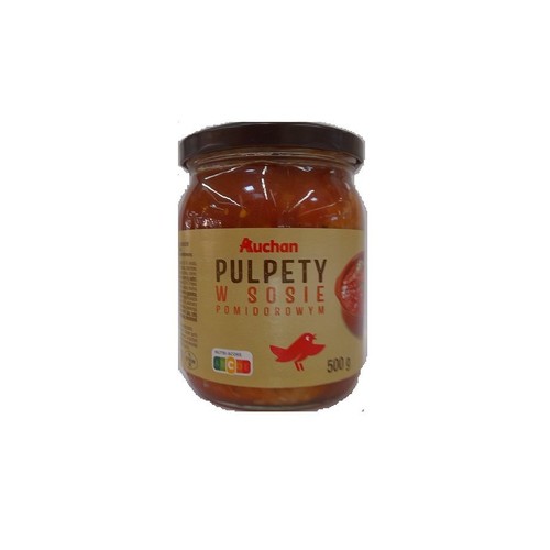 Pulpety wieprzowo-wołowe w sosie pomidorowym. Auchan 500 g