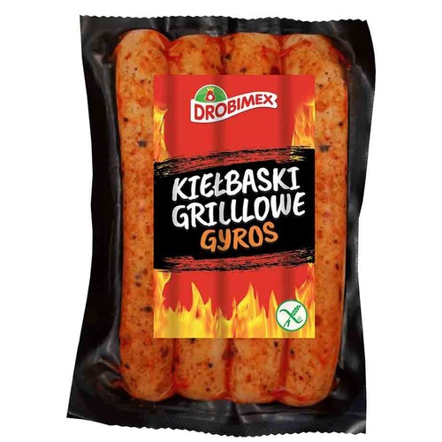 Kiełbaski grillowe Gyros bez glutenu Drobimex 250 g