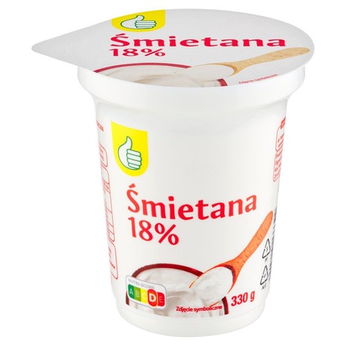 Śmietana 18% homogenizowana Auchan 330 ml