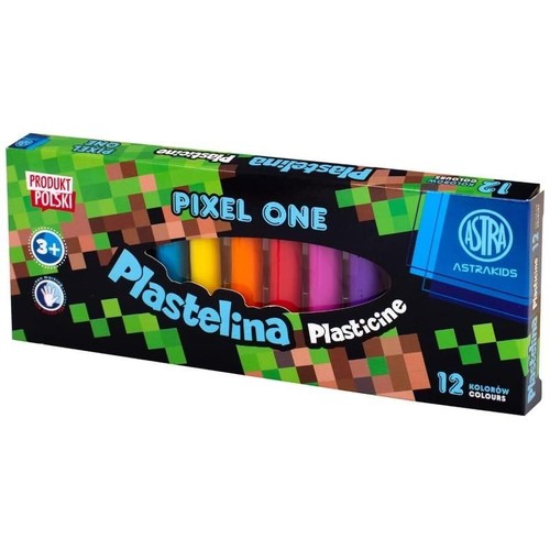Pudełko plasteliny ASTRA Pixel One, 12 kolorów. Polski produkt dla dzieci 3+.