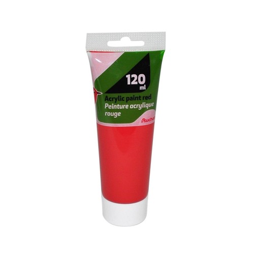 Farba akrylowa czerwona 120ml Auchan 1 sztuka