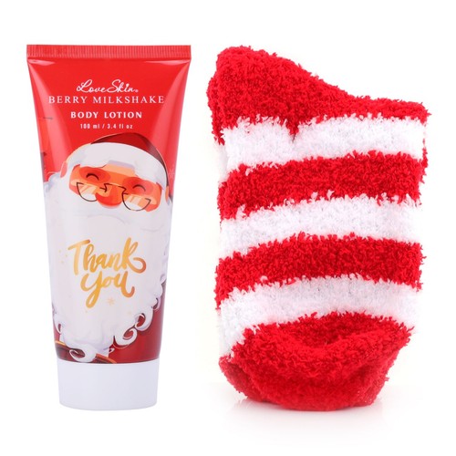 Zestaw czerwony balsam do ciała + skarpetki LoveSkin zestaw