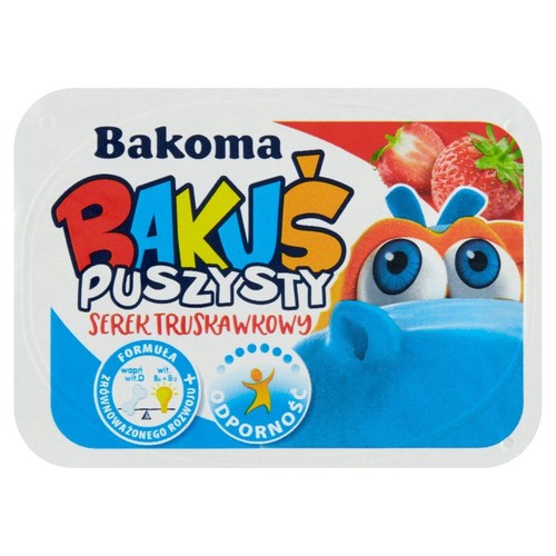 Bakuś puszysty serek truskawkowy  Bakoma 90 g