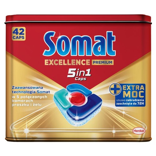 Kapsułki do zmywarki Excellence Premium 5w1  Somat 42 kapsułki