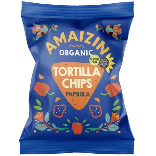 BIO Chipsy tortilla o smaku paprykowym bezglutenowe  AMAIZIN 75 g