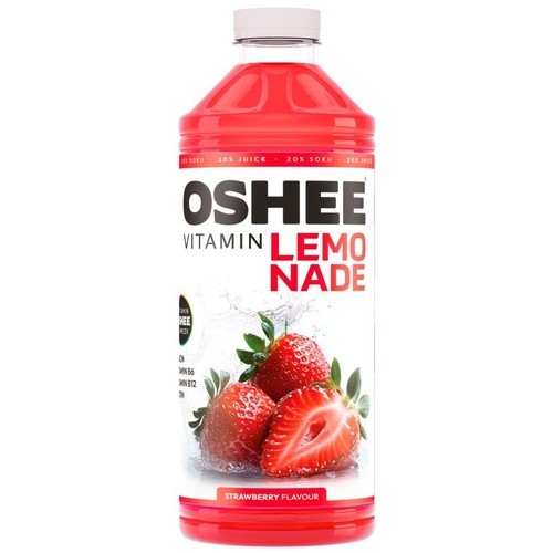 Napój niegazowany o smaku truskawkowym z dodatkiem witamin. Pasteryzowany.  Oshee 1,1 l