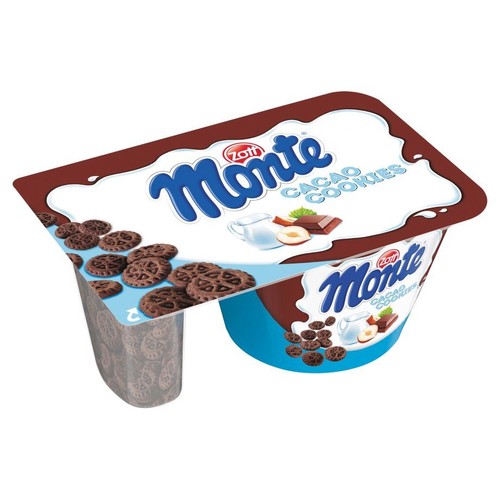 Deser mleczny z czekoladą orzechami i ciasteczkami kakaowymi Monte 125 g