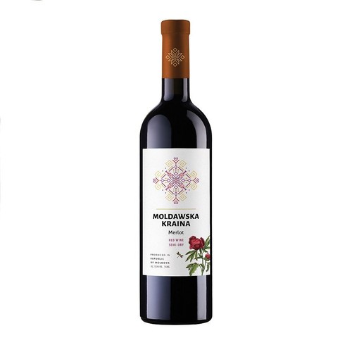 Wino mołdawskie czerwone półwytrawne Merlot alk. 13,5% obj. Mołdawska Kraina 750 ml