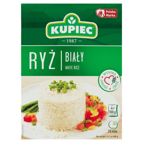 Ryż biały długoziarnisty Kupiec 4 x 100 g