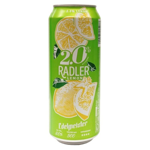 Piwo smakowe jasne Radler Lemon o smaku cytrynowym alk. 2,0% obj. Edelmeister 500 ml