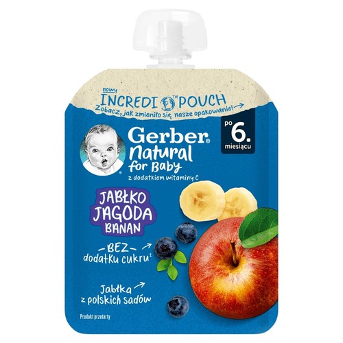 Mus jabłko jagoda banan po 6 miesiącu Gerber 80 g
