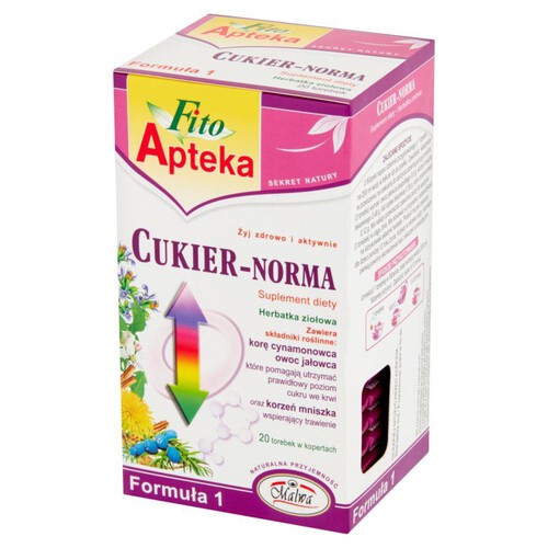 Cukier-norma herbatka ziołowa Fito Apteka 20 torebek