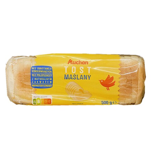 Chleb tostowy pszenny z dodatkiem masła krojony Auchan 500 g