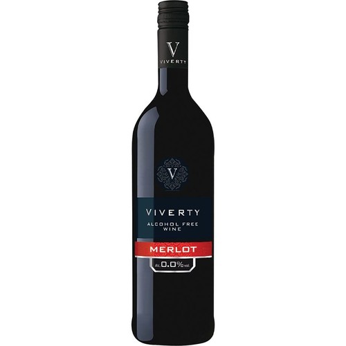 Wino niemieckie bezalkoholowe czerwone półwytrawne Merlot alk. 0,05 obj. Viverty 750 ml