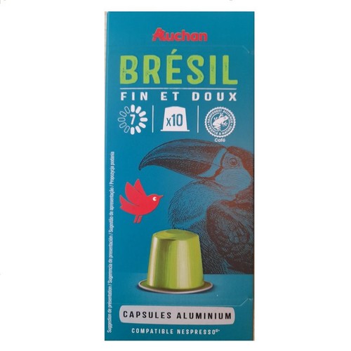 Kawa mielona Brazil kapsułki Auchan 10 kapsułek